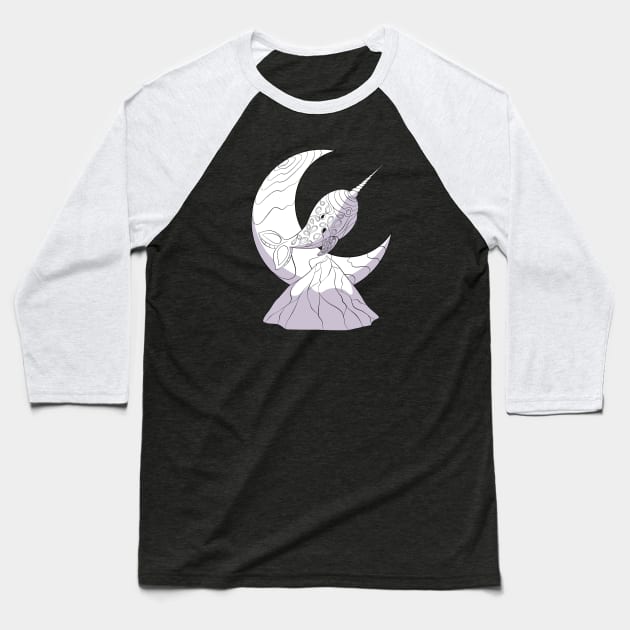 Space Narwhal Baseball T-Shirt by Bagaz